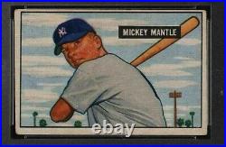 Mickey Mantle 1951 Bowman PSA 1.5 FR Very tough grade