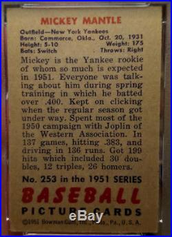 Mickey Mantle 1951 Bowman TRUE ROOKIE CARD! # 253 PSA 5 NQ