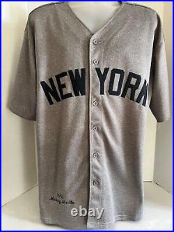 Mickey Mantle 1951 New York Yankees Mitchell &Ness Cooperstown Gray Jersey SZ 56
