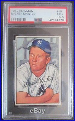 Mickey Mantle 1952 Bowman #101 PSA 5.5 EX+ High End NO Stains/Nicely Centered
