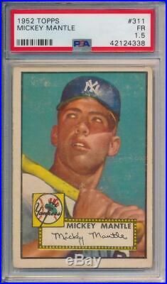 Mickey Mantle 1952 Topps # 311 PSA 1.5 Beautiful Card, Great investment