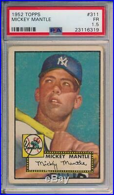 Mickey Mantle 1952 Topps # 311 PSA 1.5 Very Nice Best Card in this Range