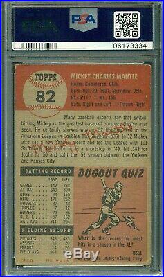 Mickey Mantle 1953 Topps #82 PSA 3 Short Print Great Eye Appeal / Centered