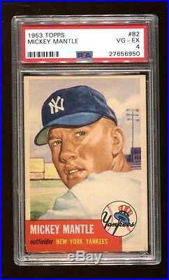 Mickey Mantle 1953 Topps #82 Yankees PSA 4 VG/Ex #27656950