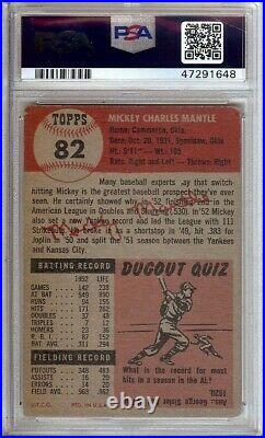 Mickey Mantle 1953 Topps Baseball Card Graded PSA 2 Good New York Yankees #82