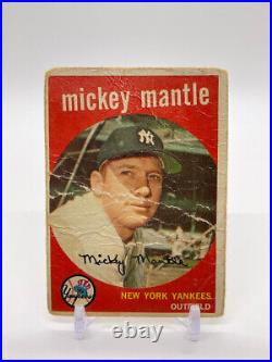Mickey Mantle 1959 Topps #10 New York Yankees PR #2 Used