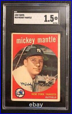 Mickey Mantle 1959 Topps Baseball Card SGC 1.5 New York Yankees Vintage MLB #10