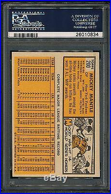 Mickey Mantle 1963 Topps Yankees Card #200 Psa 8.5 Sharp