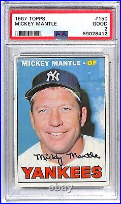 Mickey Mantle 1967 Topps #150 Baseball Card PSA 2 New York Yankees