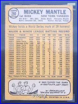 Mickey Mantle 1968 Topps #280 Vintage Graded SGC 2.5 New York Yankees