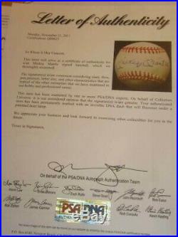 Mickey Mantle Autographed Major League Bobby Brown Baseball PSA COA NY Yankees