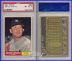 Mickey Mantle New York Yankees HOF 1961 Topps #300 PSA 8 NM-MT x152