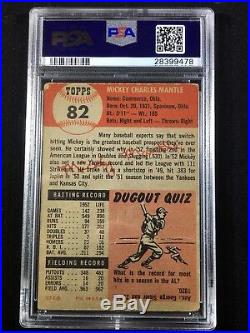 Mickey Mantle PSA 2 1953 Topps #82 Good New York Yankees HOF Graded