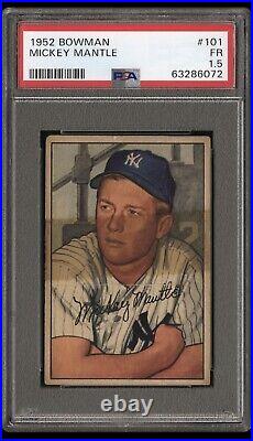 Mickey Mantle Psa 1.5 1952 Bowman Baseball #101 New York Yankees Hof Centered