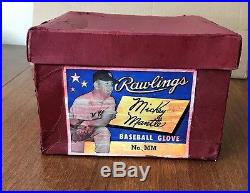Mickey Mantle Rawlings MM Personal Model Baseball Glove With Store Display Box