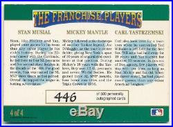 Mickey Mantle Stan Musial Carl Yastrzeemski 1992 Score Franchise Triple Auto Sp