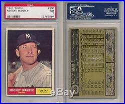 Mickey Mantle Yankees Topps Career Registry Set 1956-1968 ALL PSA 5 6 7 8