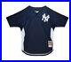 Mitchell & Ness New York Yankees #2 Derek Jeter BP Jersey Blue Size Large