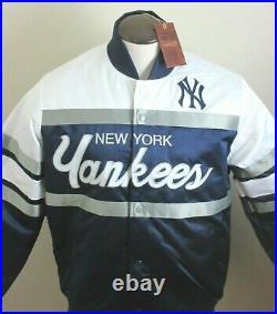 Mitchell & Ness New York Yankees Men's Satin Special Script Snap Up Jacket NWT