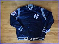 NEW Starter New York Yankees Satin MLB Varsity Jacket Men's Size XXL Navy