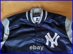 NEW Starter New York Yankees Satin MLB Varsity Jacket Men's Size XXL Navy