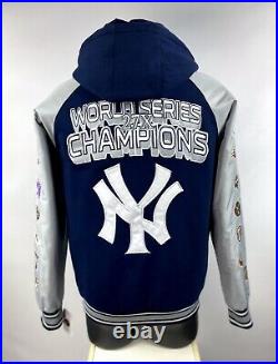 NEW YORK YANKEES 27 TIME WORLD SERIES CHAMPIONSHIP Hooded Jacket MEDIUM