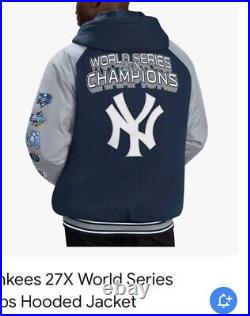 NEW YORK YANKEES 27 TIME WORLD SERIES CHAMPIONSHIP Hooded & Lined Jacket 2XL