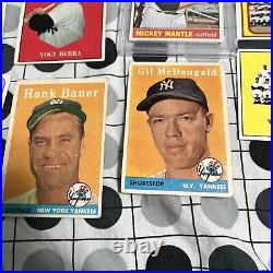 NEW YORK YANKEES VINTAGE LOT 10 Cards 1956 To 1972 Baseball. MANTLE/BERRA ETC