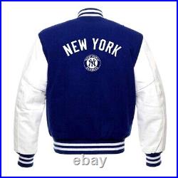 NEW YORK Yankees Letterman Varsity Jacket Original Wool & Leather Sleeves