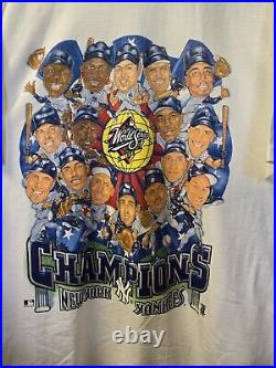 NWOT NOS New York Yankees World Series Caricature T Shirt XL 1998 MLB Baseball