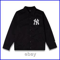 NWT New York Yankees Essential Black Coach Jacket by New Era 13546471 Size XS