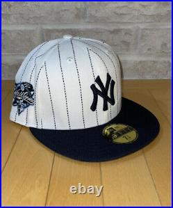 New Era 59Fifty New York Yankees Fitted Hat Size 7 3/8 Icy UV 2000 WS Side Patch