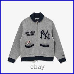 New Era MLB New York Yankees Cowichan Cardigan, Heather Gray