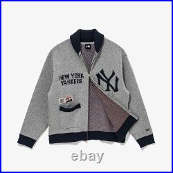 New Era MLB New York Yankees Cowichan Cardigan, Heather Gray