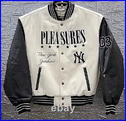 New Genuine Merchandise New York Yankees Varsity Leather Sleeves Jacket