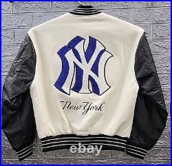 New Genuine Merchandise New York Yankees Varsity Leather Sleeves Jacket