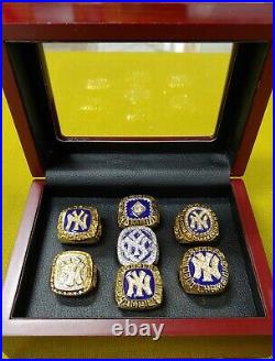 New York Yankees 7 World Series Ring Set With Display Box. Jeter Rivera Munson
