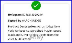 New York Yankees AARON JUDGE Signed Autograph Team Issued ADIDAS Baseball Cleats