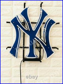 New York Yankees Baseball Logo Beer Neon Light Sign 17x14 HD Vivid Printing