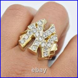New York Yankees CZ Ring Real Solid 10K Yellow Gold All Sizes