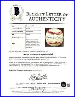 New York Yankees Greats Signed Baseball Mickey Mantle Whitey Ford +7 BAS LOA