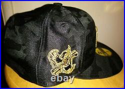 New York Yankees Hat New Era Black & Gold All Stars MLB Elite Camo Cap Mens 8 US