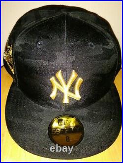 New York Yankees Hat New Era Black & Gold All Stars MLB Elite Camo Cap Mens 8 US