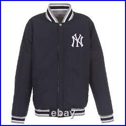 New York Yankees JH Design Reversible Fleece Jacket with Faux Leather