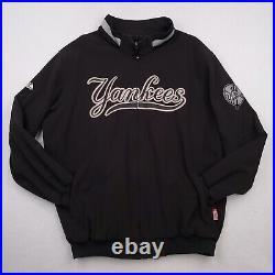 New York Yankees Jacket Mens 2XT Black Gray Majestic Therma Base Softshell Coat
