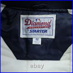 New York Yankees Jacket Mens Medium Satin Starter Diamond Baseball MLB Outdoors