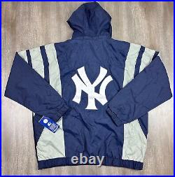 New York Yankees Men's Starter Pullover Jacket Sz 2XL Buttons Blue LS350088