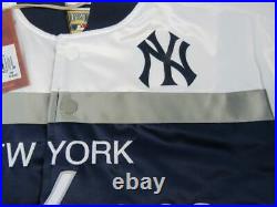 New York Yankees Mens Mitchell & Ness Heavy Weight Script Satin Jacket Coat $140