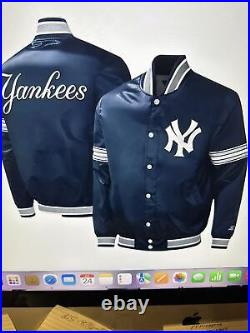 New York Yankees Mens Starter Midfield Satin Jacket XXL Nwt