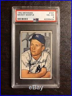 New York Yankees Mickey Mantle 1952 Bowman #101 PSA VG-EX 4